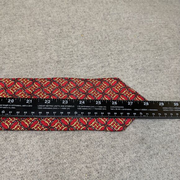 Brooks Brothers Tie Men One Size Red Silk Bridle Equestrian Office Work Career - Picture 4 of 6